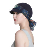 Women's Newsboy Cap with Silky Scarf Women's Beanie with Brim
